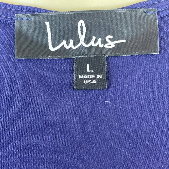 Lulus Womens Navy Wrap Maxi Dress With Tie Waist & V-Neckline Size L - New - Picture 7 of 10